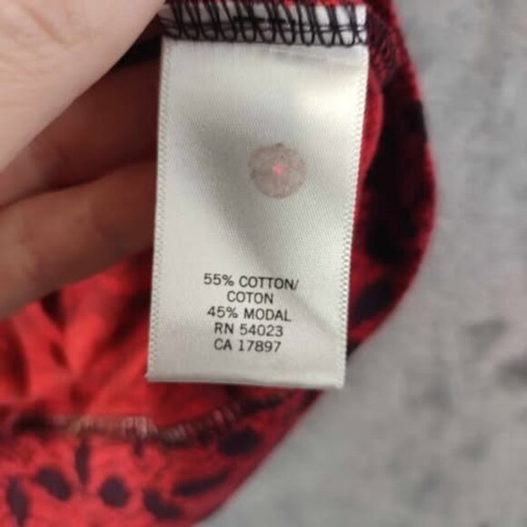 Banana Republic Women’s Tank Top M Red Black Print Cotton Modal Lightweight - Picture 10 of 10